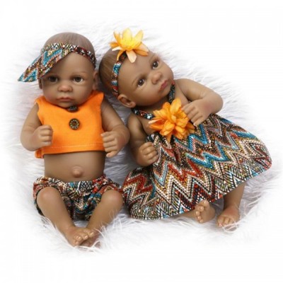 silicone baby black twins